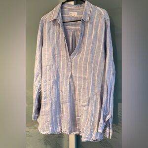 GAP Light Blue Striped Shirtdress